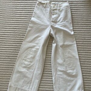 Jesse Kamm Cream Wide-Leg Pants